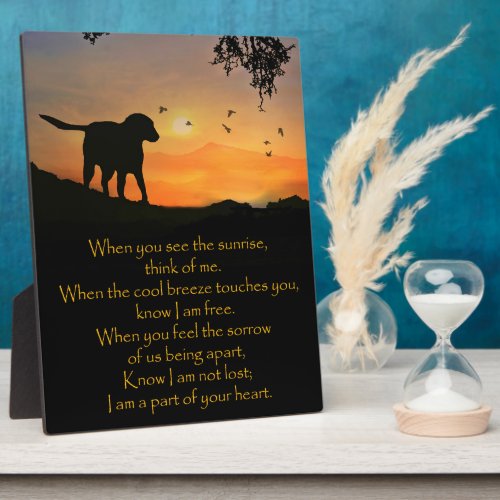 Dog Memorial Spiritual Poem Plaque