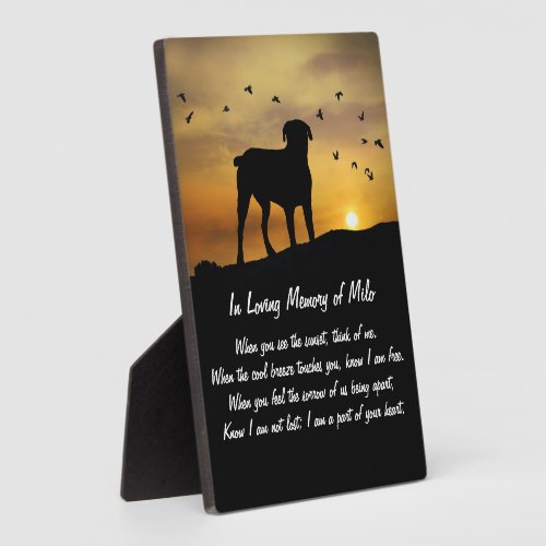 Dog Memorial Spiritual Poem Plaque
