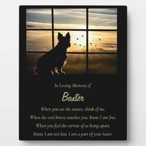 Dog Memorial Spiritual Poem Sunset Custom Name Plaque