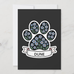 Dog Memorial Sympathy Keepsake Pet Loss Invitation
