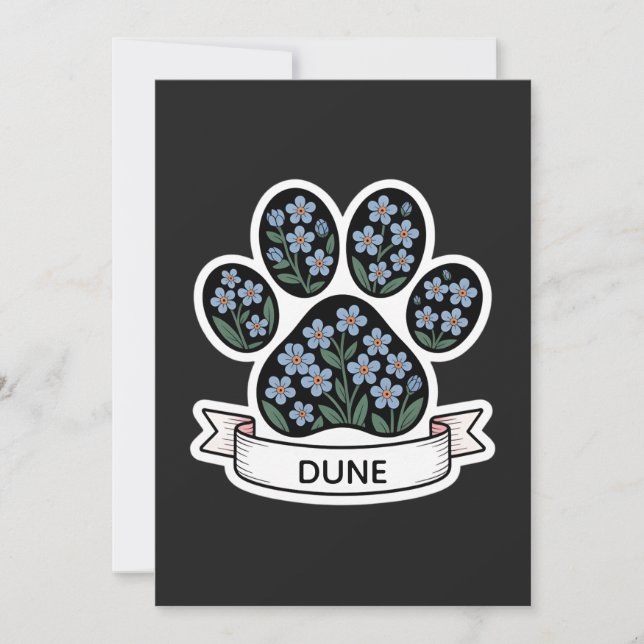Dog Memorial Sympathy Keepsake Pet Loss Invitation (Front)