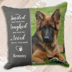 Dog Memorial Sympathy Keepsake Pet Loss Photo Throw Pillow