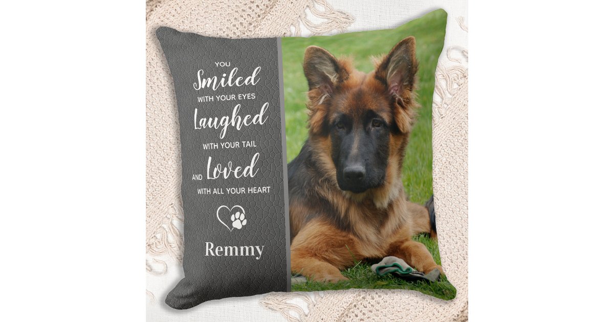 Dog Memorial Sympathy Keepsake Pet Loss Photo Throw Pillow | Zazzle