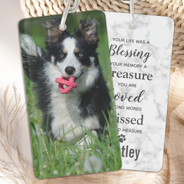 Dog Memorial Sympathy Pet Loss Photo Memorial Keychain (Creator Uploaded)