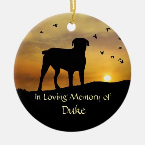 Dog Memorial Tribute Ceramic Ornament