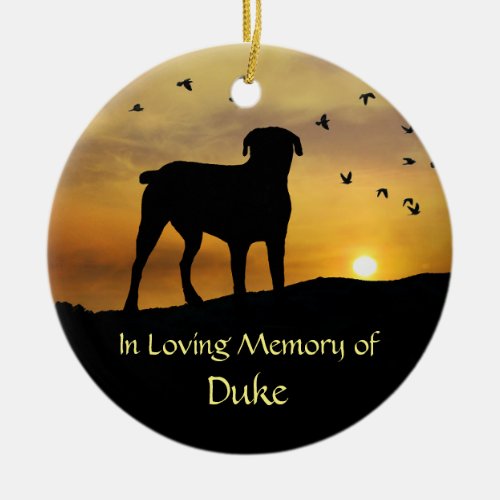 Dog Memorial Tribute Spiritual Poem on Back Ceramic Ornament