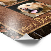 Dog Memory Marble Rustic Gold Keepsake Photo Print (Corner)