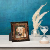 Dog Memory Marble Rustic Gold Square Keepsake Plaque (Insitu)