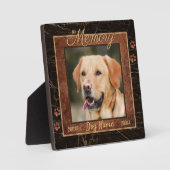Dog Memory Marble Rustic Gold Square Keepsake Plaque (Front)