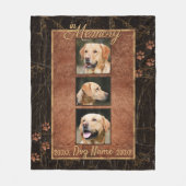 Dog Memory Marble Rustic Memorial Fleece Blanket (Front)