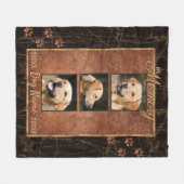 Dog Memory Marble Rustic Memorial Fleece Blanket (Front (Horizontal))