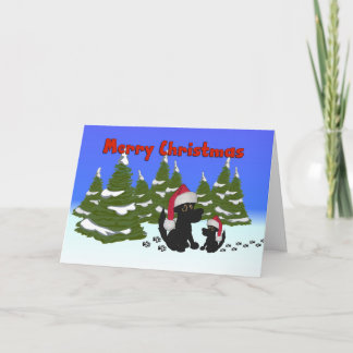 Dog Merry Christmas Card