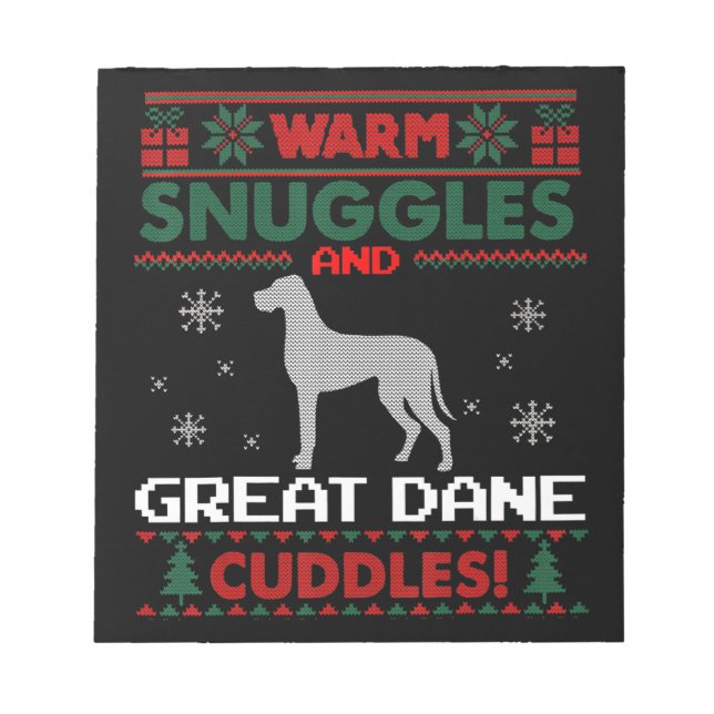 Dog | Merry Christmas Great Dane Dog Notepad (Front)