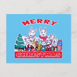 Dog Merry Christmas White Shepherd Holiday GSD Fun Postcard