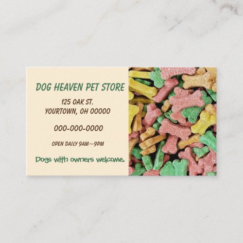 Dog milk bone collection business card