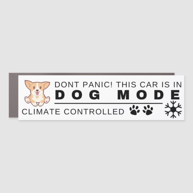 Dog Mode Bumper Sticker Car Magnet (Front)