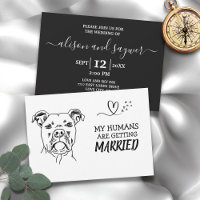  Dog Modern Simple Black and White Wedding