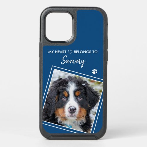 Dog Modern Stylish Blue Photo OtterBox Symmetry iPhone 12 Pro Case