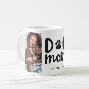 Dog Mom 2 Photo Name Coffee Mug Cup