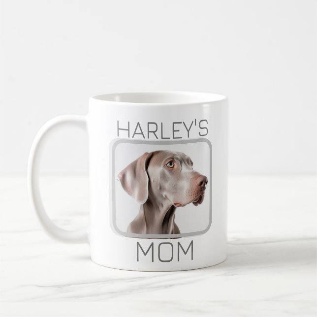 Dog Mom 2 Photo Simple Modern Minimalist  Coffee Mug (Left)