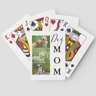Dog Mom 3 Photo Collage Playing Cards