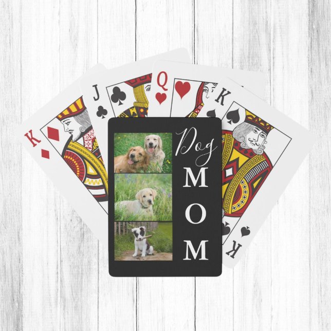 Dog Mom 3 Photo Collage Poker Cards (Creator Uploaded)
