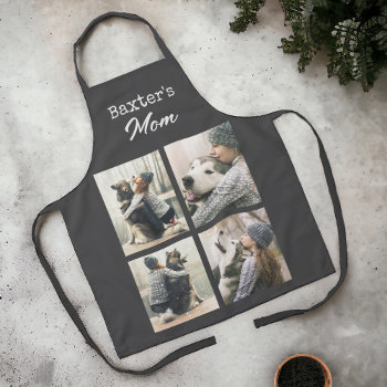 Dog Mom 4 Photo Template Apron by DP_Holidays at Zazzle