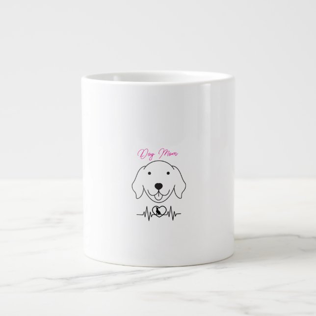 Dog Mom AF – Proud Pet Parent T-Shirt Giant Coffee Mug (Front)