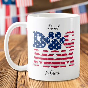 Dog Mom American Flag  Coffee Mug