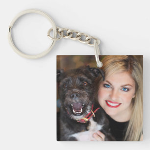 Dog Mom And Dog Photo Keychain