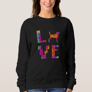 Dog Mom Beagle  Dog  Pixel Art Sweatshirt