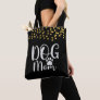 Dog Mom Black and gold Color  with paw print  Tote