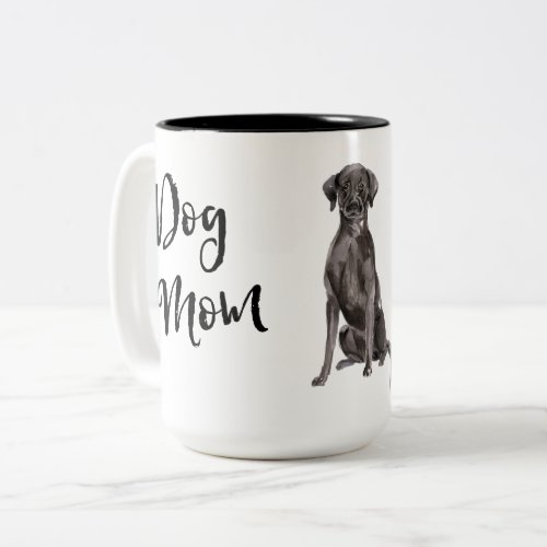 Dog Mom Black Lab Two_Tone Coffee Mug