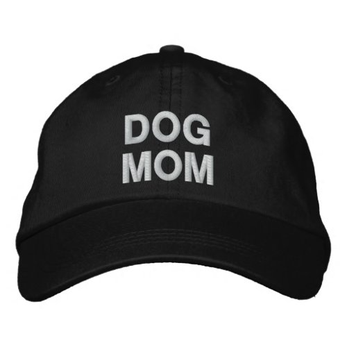 Dog Mom black white Custom text modern Embroidered Baseball Cap