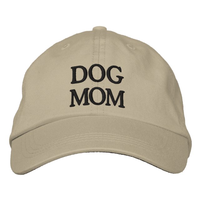 Dog Mom blue beige Embroidered Baseball Cap (Front)