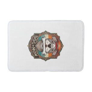 Dog Mom Bone Bandana Vintage Frame_1 Bath Mat