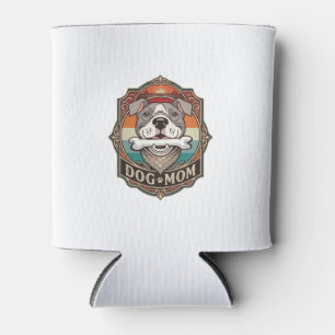 Dog Mom Bone Bandana Vintage Frame_1 Can Cooler