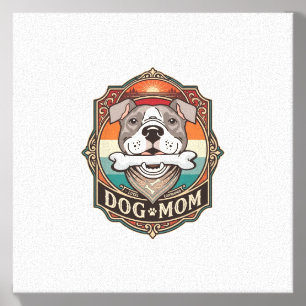 Dog Mom Bone Bandana Vintage Frame_1 Canvas Photo Tile