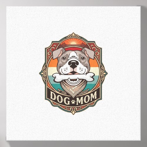 Dog Mom Bone Bandana Vintage Frame_1 Canvas Photo Tile