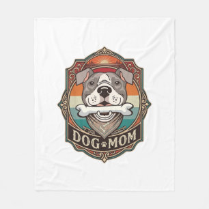 Dog Mom Bone Bandana Vintage Frame_1 Fleece Blanket