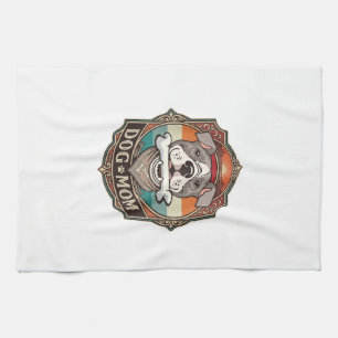 Dog Mom Bone Bandana Vintage Frame_1 Kitchen Towel