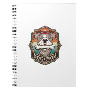 Dog Mom Bone Bandana Vintage Frame_1 Notebook