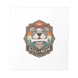 Dog Mom Bone Bandana Vintage Frame_1 Notepad