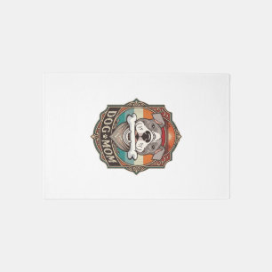 Dog Mom Bone Bandana Vintage Frame_1 Rug