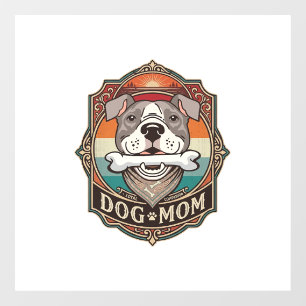 Dog Mom Bone Bandana Vintage Frame_1 Window Cling