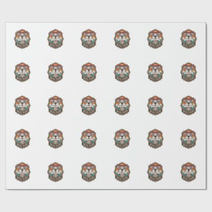 Dog Mom Bone Bandana Vintage Frame_1 Wrapping Paper