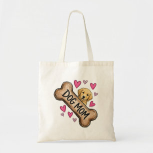 Dog Mom Bone Golden Retriever Tote Bag