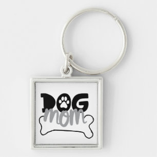 Dog Mom Bone Quotes About Dog Being Family Dog Art Keychain