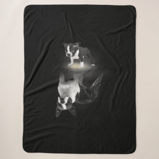 Dog Mom BostonTerrier Dog Lover Gift Mother Father Sherpa Blanket