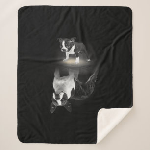 Dog Mom BostonTerrier Dog Lover Gift Mother Father Sherpa Blanket
